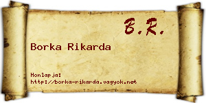 Borka Rikarda névjegykártya